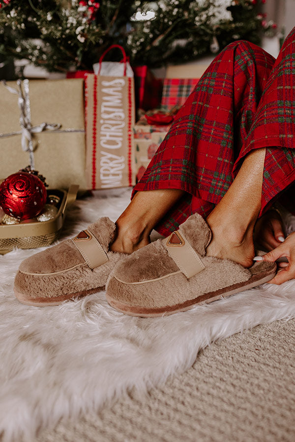 Premium Luna Plush Slippers in Taupe - Ultimate Comfort for Everyday Wear