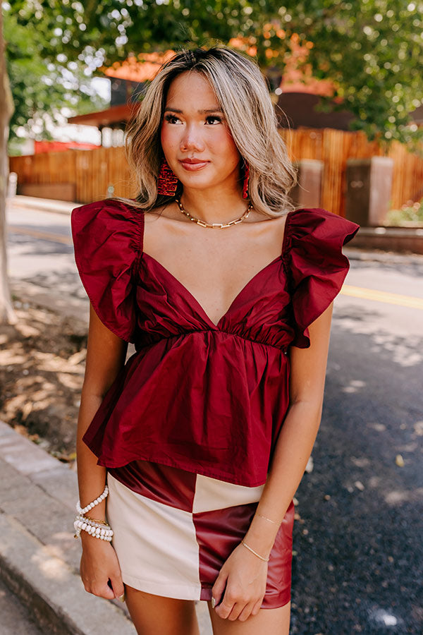 Premium Maroon Peplum Top - Ultimate Flattering Fit