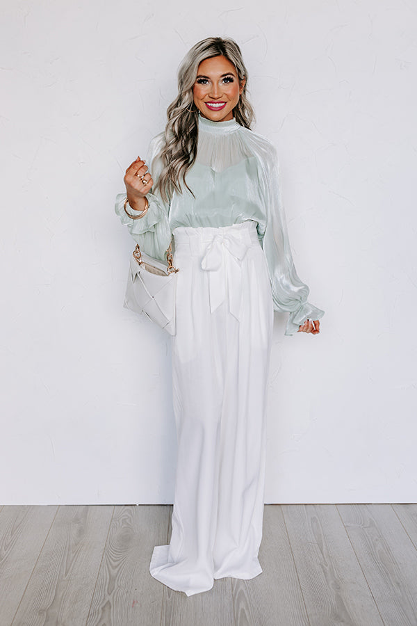 Ultimate Romantic Mint Chiffon Shift Top