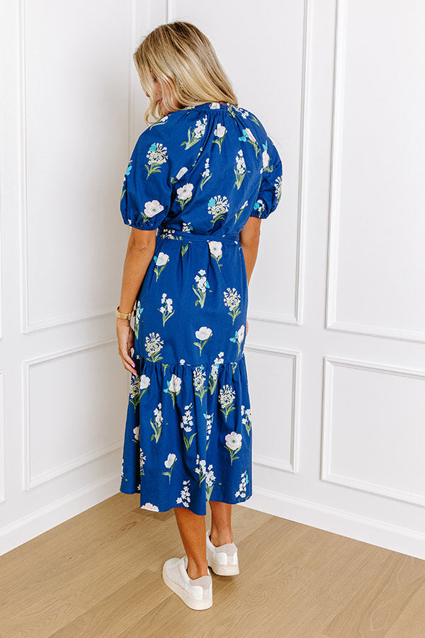 Premium Southern Countryside Floral Midi Dress