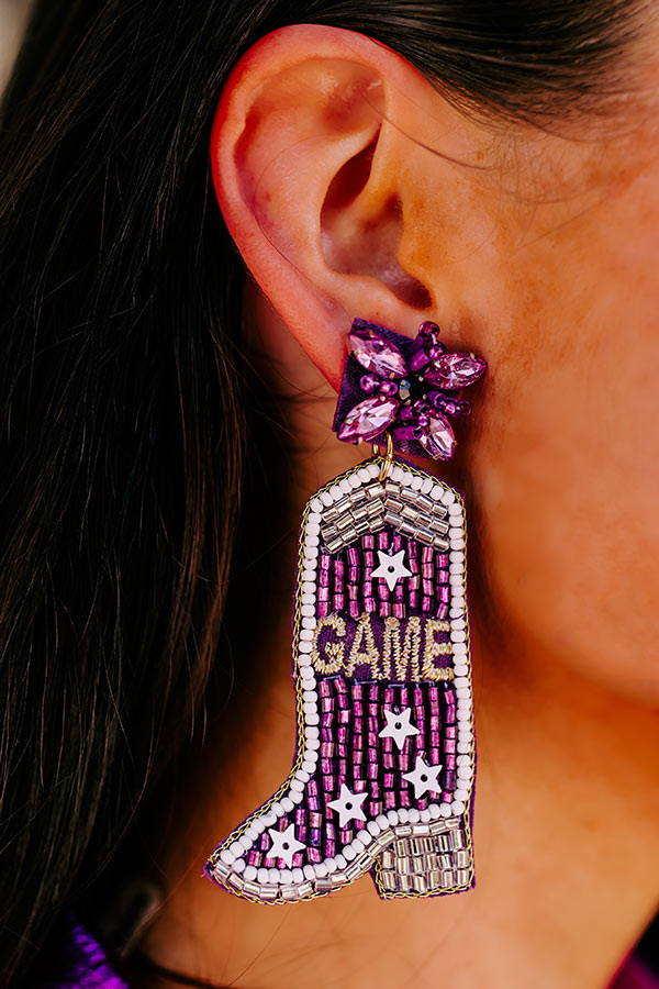 Ultimate Game Day Glam: Southern Style Purple Earrings