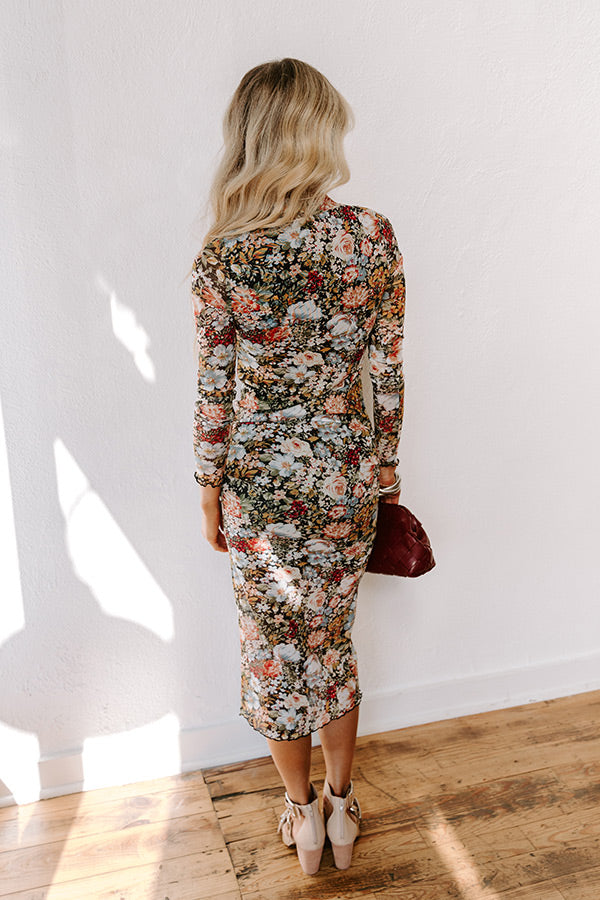 Ultimate Dreamy Haze Floral Mesh Midi Dress