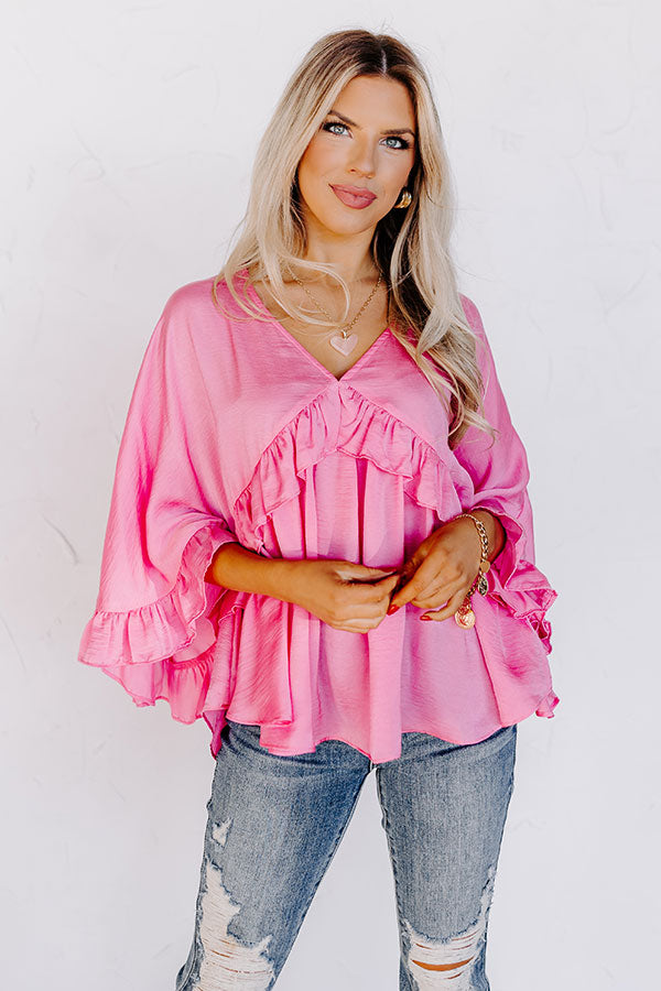 Premium Ruffle Love Top - Soft Pink | Trendy & Versatile