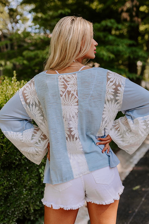 Premium Tucson Market Knit Top – Sky Blue Elegance