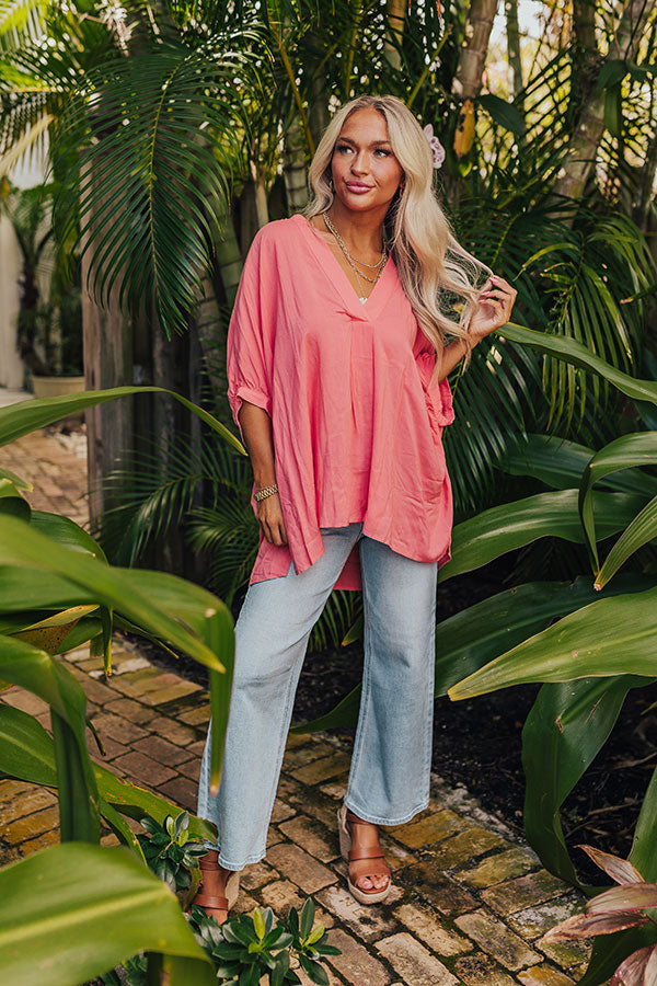 Premium Coral Shift Top – Sun-Kissed Sands Collection