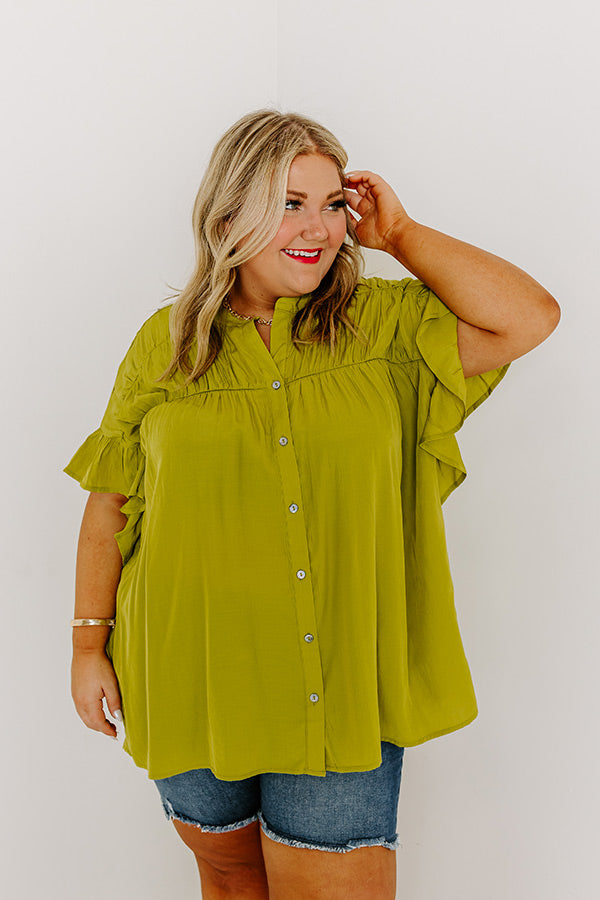 Premium Summer Breeze Shift Top - Lime Punch Curves