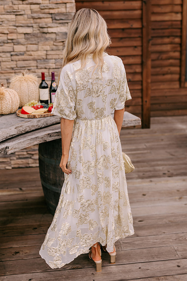 Ultimate Glamour Floral Maxi Dress - Romantic & Shimmering