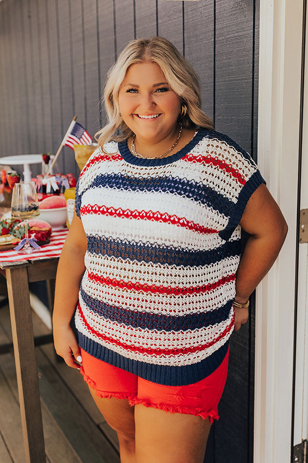 Premium Lake Days Knit Stripe Top - Ultimate Comfort for Curves