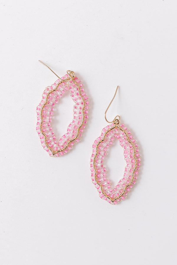 Premium Pink Beaded Showstopper Earrings