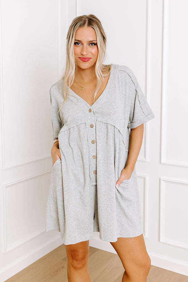 Ultimate Summer Chic: Grey Button Down Romper