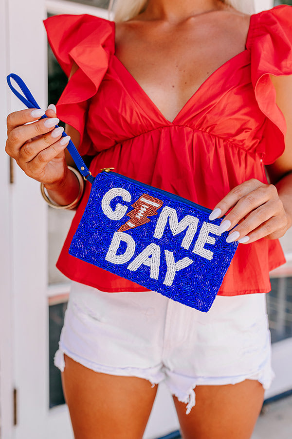 Ultimate Game Day Beaded Clutch - Royal Blue