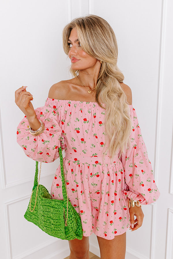 Premium Secret Rose Garden Off-Shoulder Romper - Ultimate Summer Style