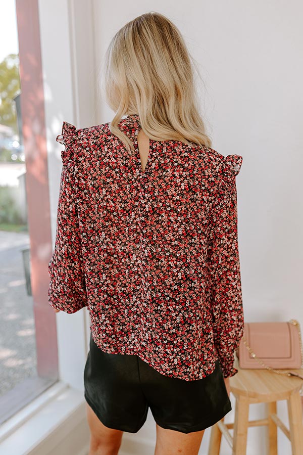 Premium Floral Elegance Shift Top - Pink Blossom