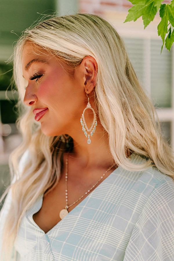 Ultimate VIP Aqua Beaded Drop Earrings