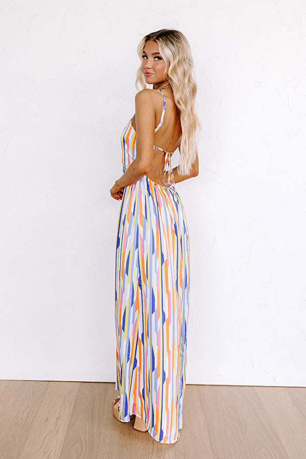 Ultimate Satin Stripe Jumpsuit - Vibrant Blue