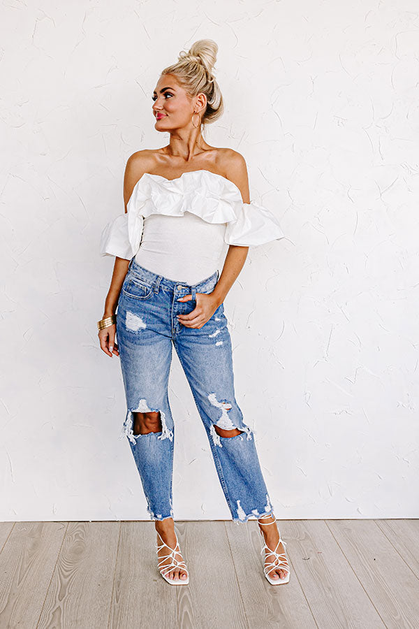 Premium Beatriz High Waist Distressed Straight Leg Jean - Ultimate Style Upgrade