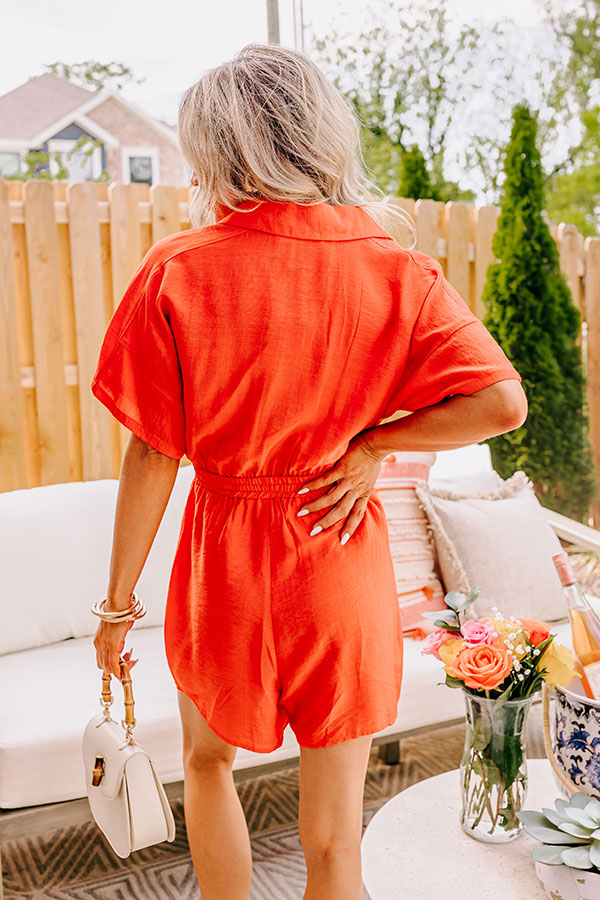 Premium Tangerine Coastline Romper - Ultimate Summer Style