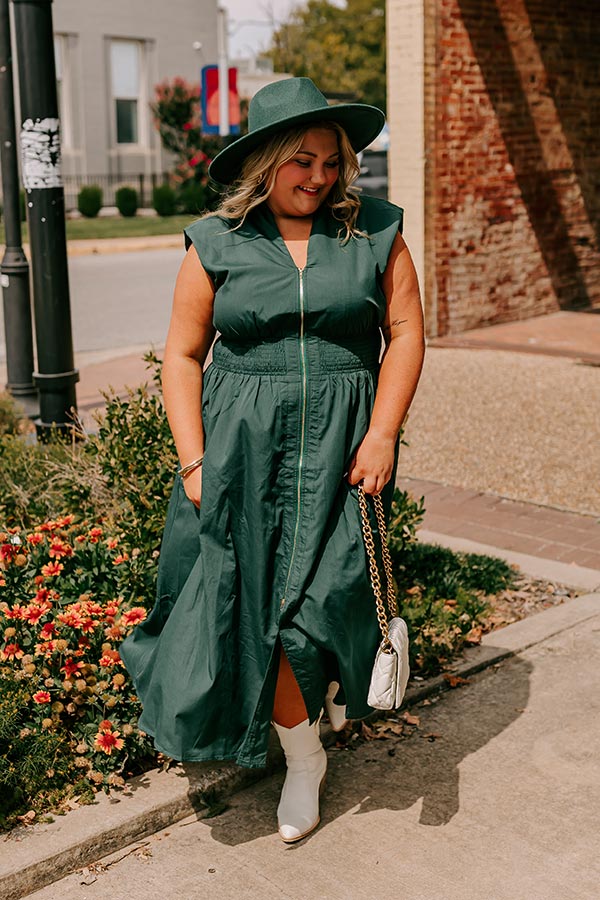 Premium Hunter Green Midi Dress - Effortless Elegance for Every Occasion