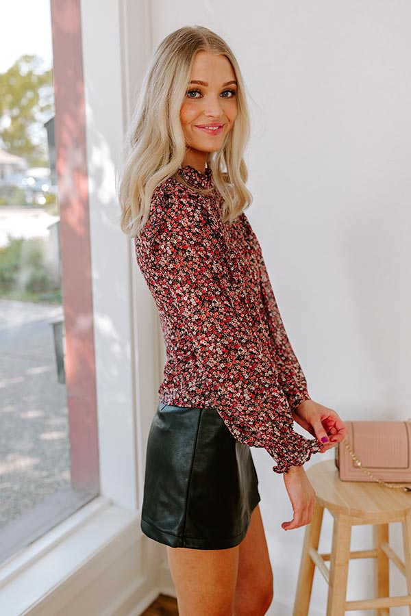 Premium Floral Elegance Shift Top - Pink Blossom