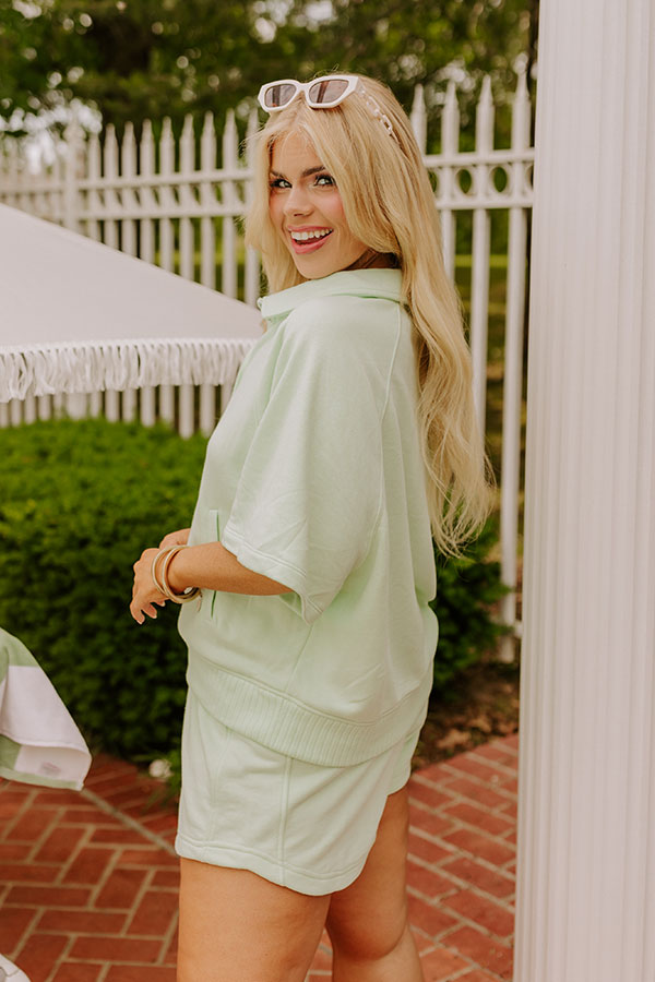 Premium Casual Ease Sweatshirt in Mint Curves | Ultimate Comfort & Style