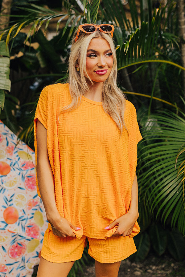 Ultimate Maldives Escape Oversized Terry Top - Premium Orange