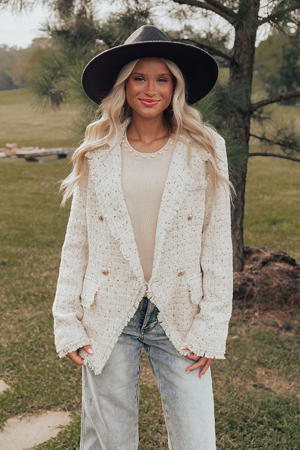 Premium Charming Smile Tweed Blazer - Ultimate Style Upgrade