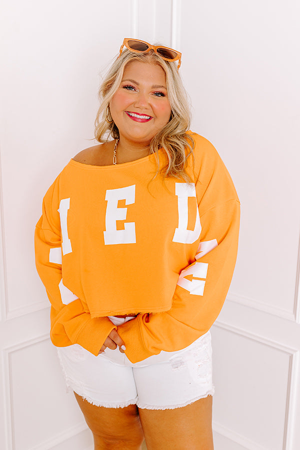 Ultimate Game Day Crop Sweatshirt - Orange Curves Edition