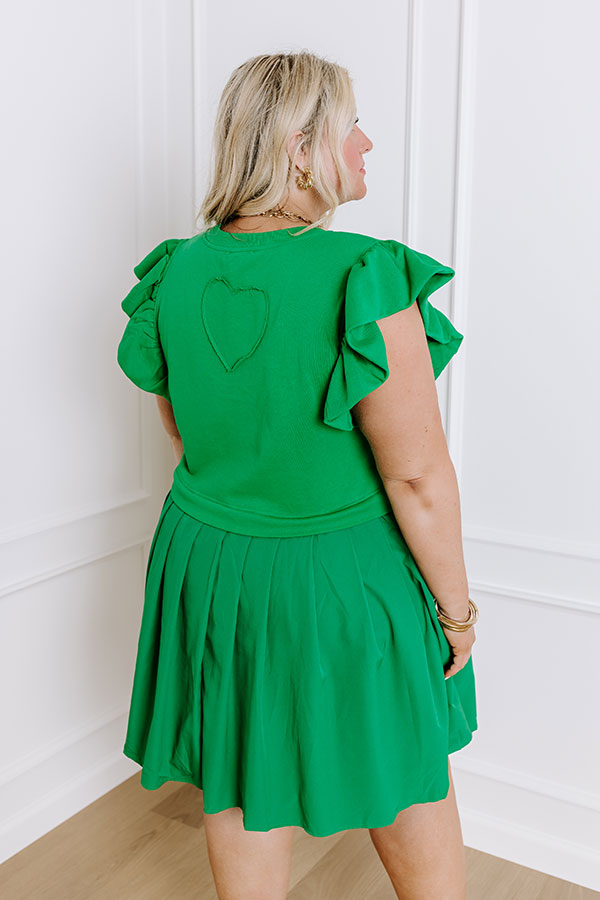 Ultimate Casual Elegance: Green Curves Mini Dress