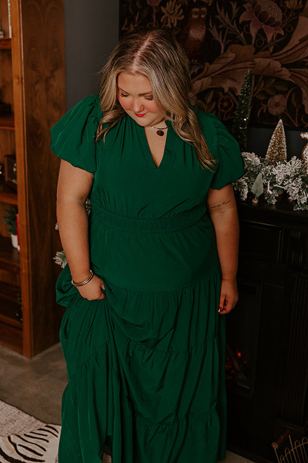 Premium Hunter Green Maxi Dress - Ultimate Curves Edition