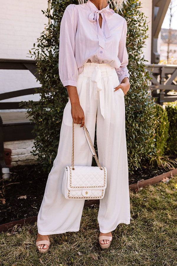 Premium Hazelle High Waist Trousers - Ultimate White Elegance