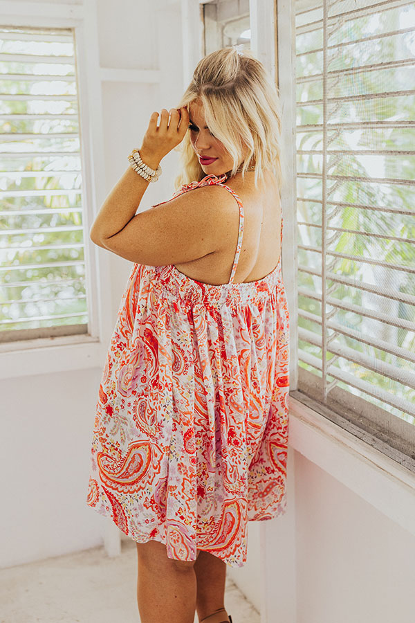 Premium Coral Curves Satin Romper - Bloom With A View