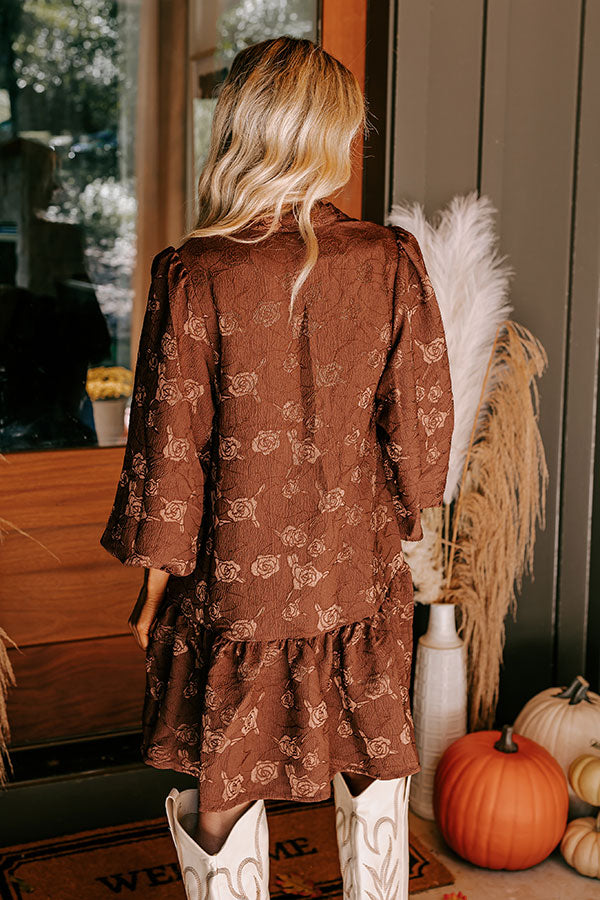 Premium Fall Feels Jacquard Mini Dress