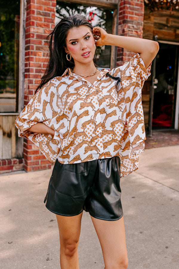 Premium Fiercely In Love Oversized Button-Up Shirt