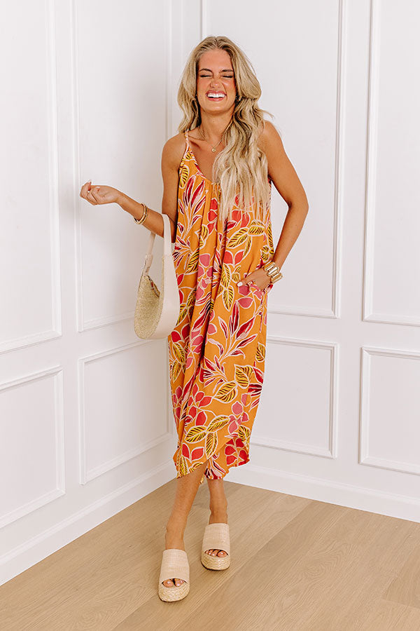 Premium Tropical Jumpsuit: Orange Paradise Edition