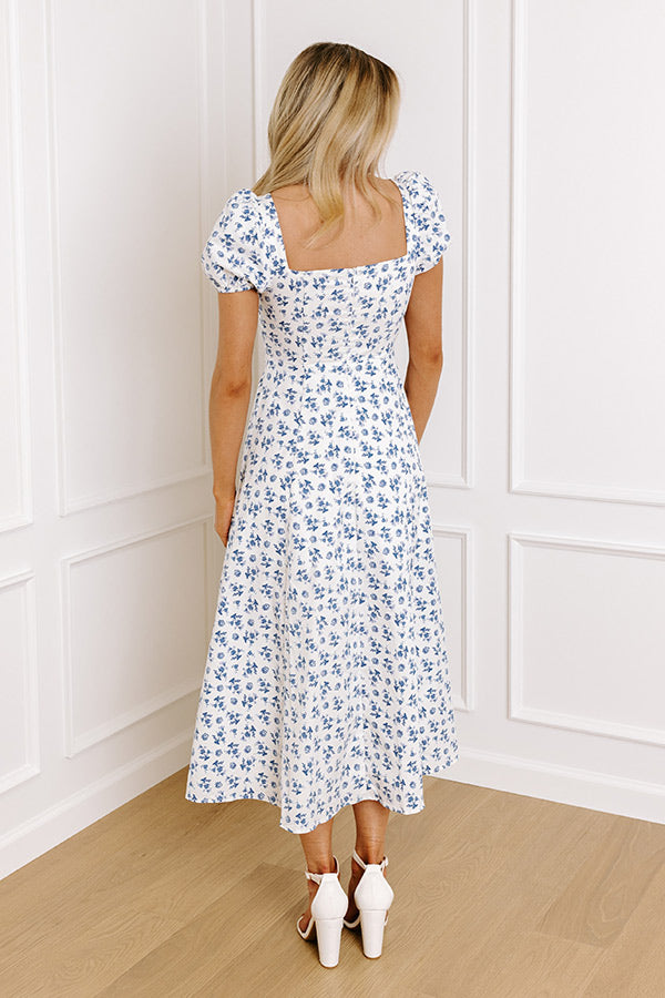 Premium Kensington Gardens Floral Midi Dress