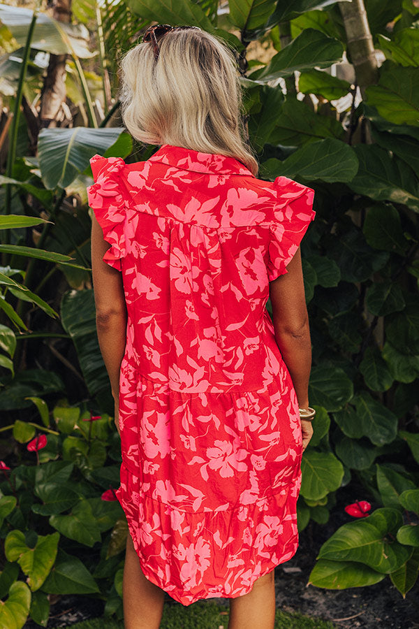 Premium Floral Date Night Dress - Red