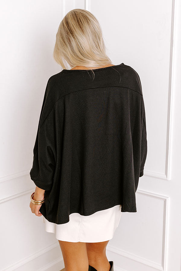 Premium Black Brunch Shift Top - Ultimate Wardrobe Essential