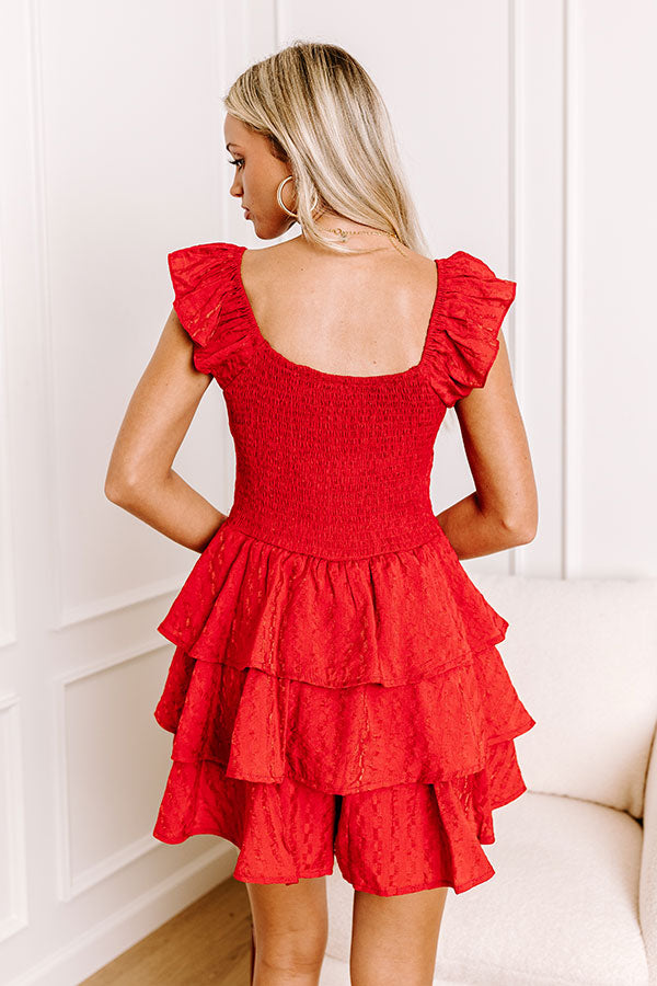 Ultimate Dance Floor Ruffle Romper - Premium Red Edition