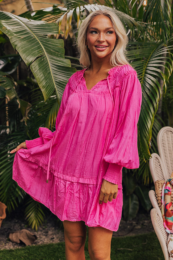 Ultimate Brunch On The Coast Shift Dress - Hot Pink