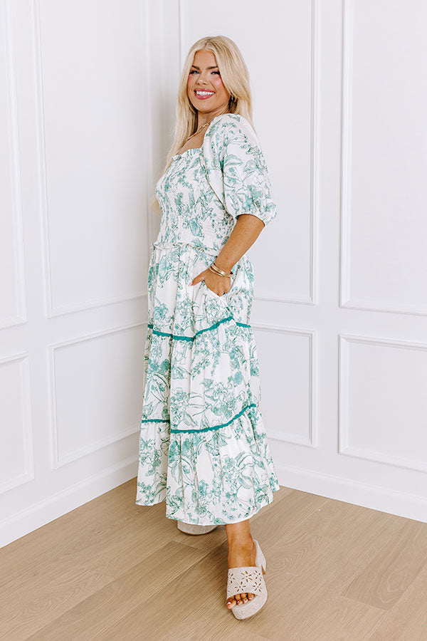 Premium Tea House Social Midi Dress