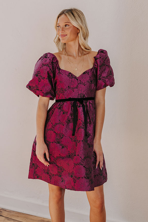 Ultimate Romantic Floral Jacquard Mini Dress