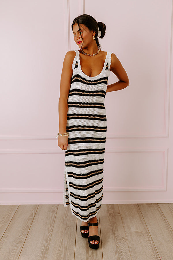 Premium Sunkissed Shores Knit Midi Dress