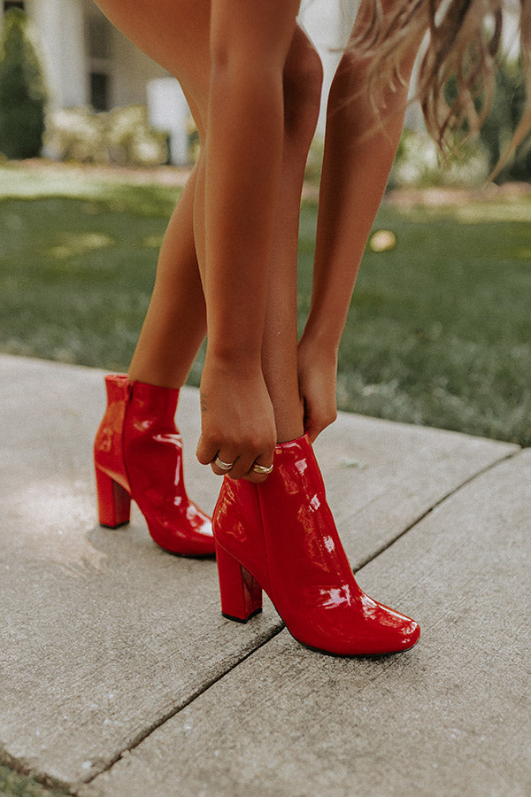 Premium Yasmine Red Patent Bootie - Ultimate Style Upgrade