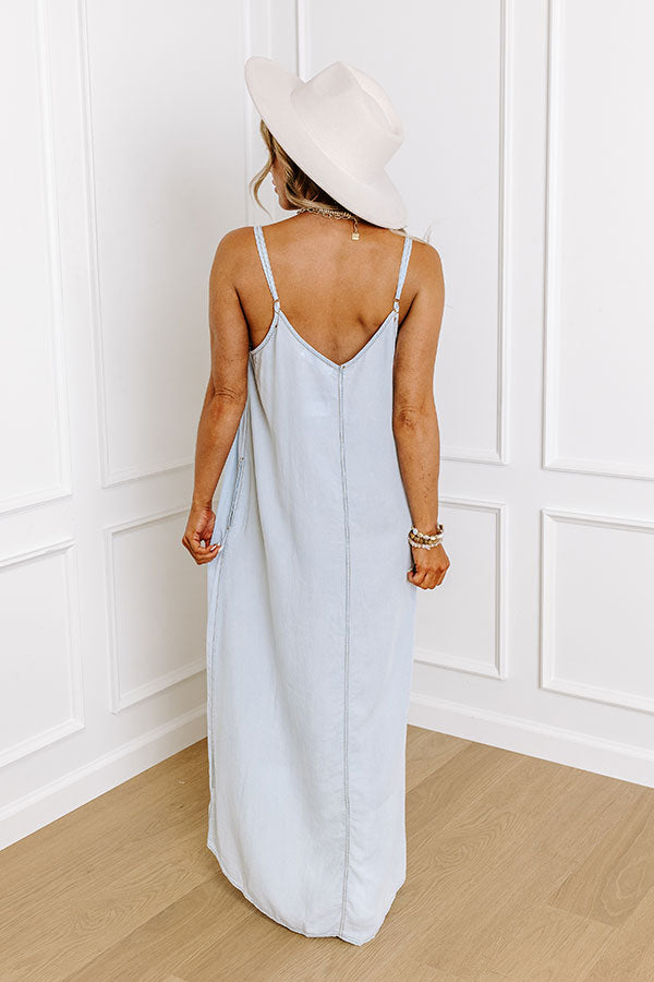 Premium Beach Retreat Chambray Midi Dress