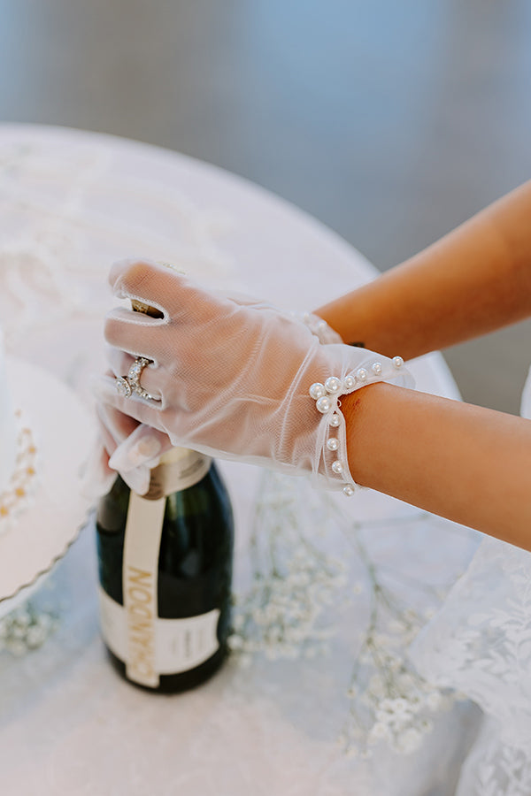 Premium Elegance Mesh Gloves with Pearl Accents