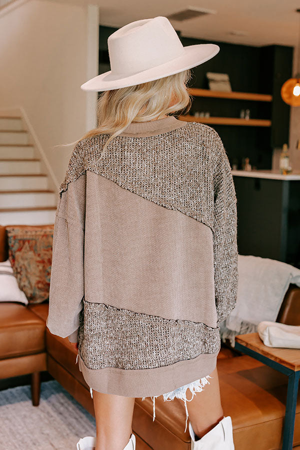 Premium Mountain Cabin Oversized Knit Sweater - Dark Taupe