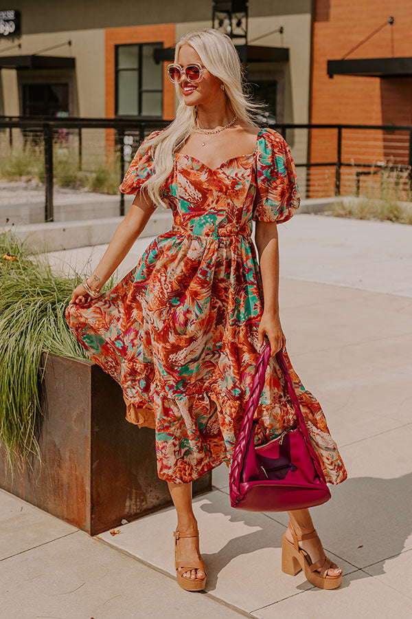 Ultimate Posh Floral Midi Dress