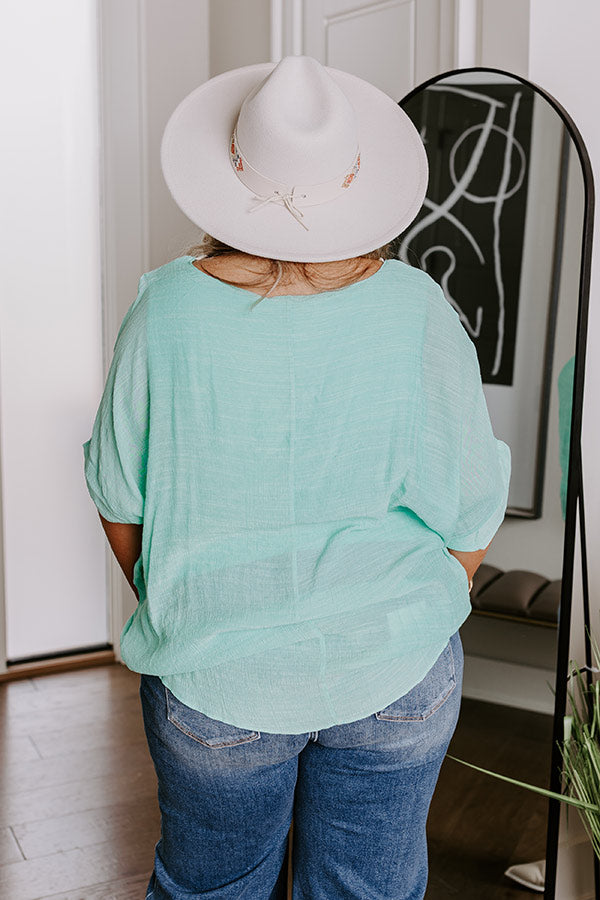 Premium Mint Curves Shift Top - Ultimate Comfort & Style