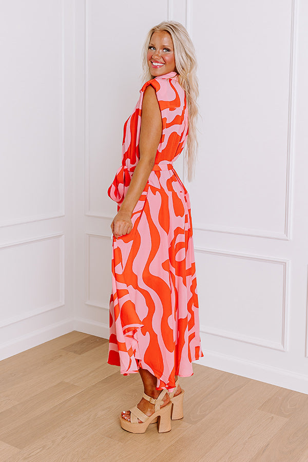 Ultimate Feeling Groovy Chiffon Midi Dress