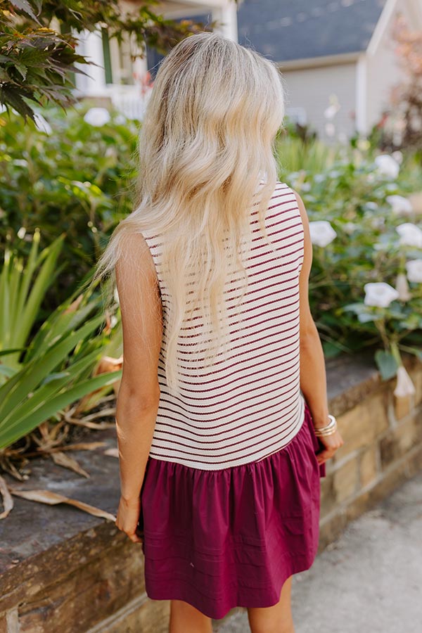 Ultimate Sweet Nothings Striped Mini Dress - Maroon